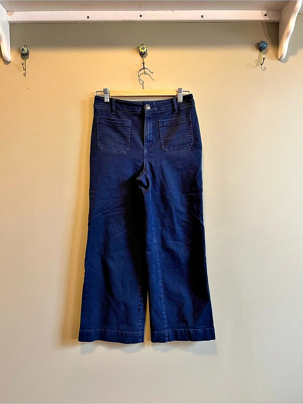 LOFT The Palmer Wide Leg Denim Pants in Blue